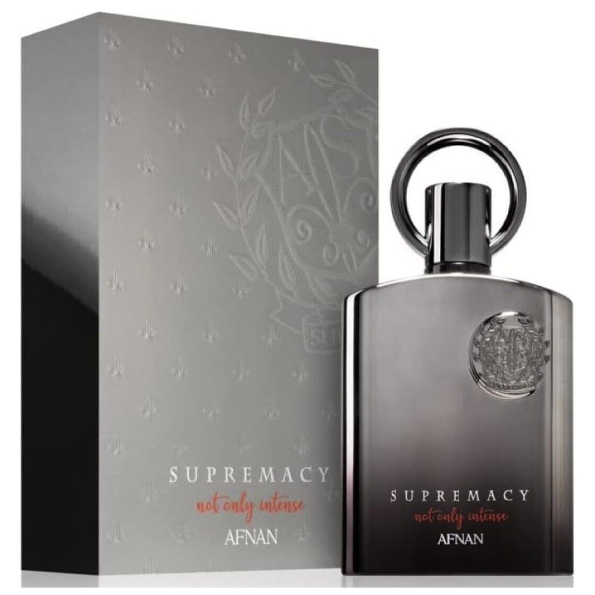 Afnan Supremacy Not Only Intense Extrait de Parfum - bottle and box side view