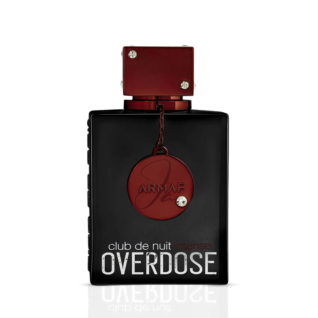 Armaf Club de Nuit Intense Overdose bottle beside its black presentation box